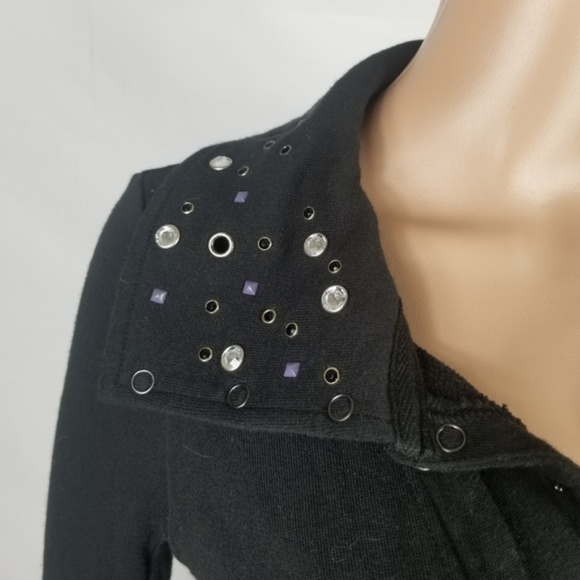 Free People Black Stud Snap Buttons Cardigan    - Picture 5 of 7